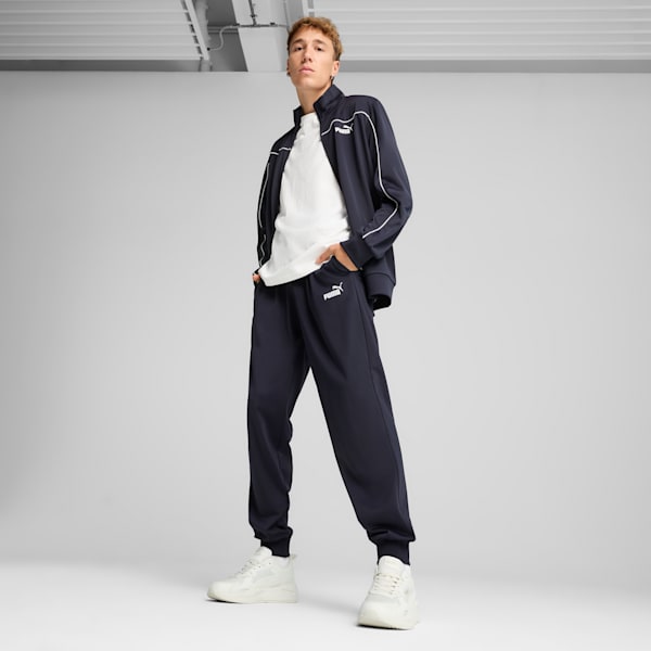 Men's Poly Piping Tracksuit, New Navy, extralarge-IND