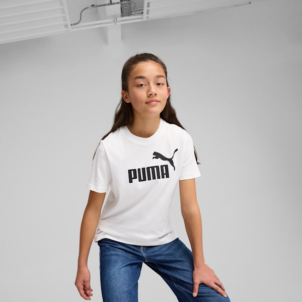 Essentials No. 1 Logo Big Kids' Tee, PUMA White, extralarge