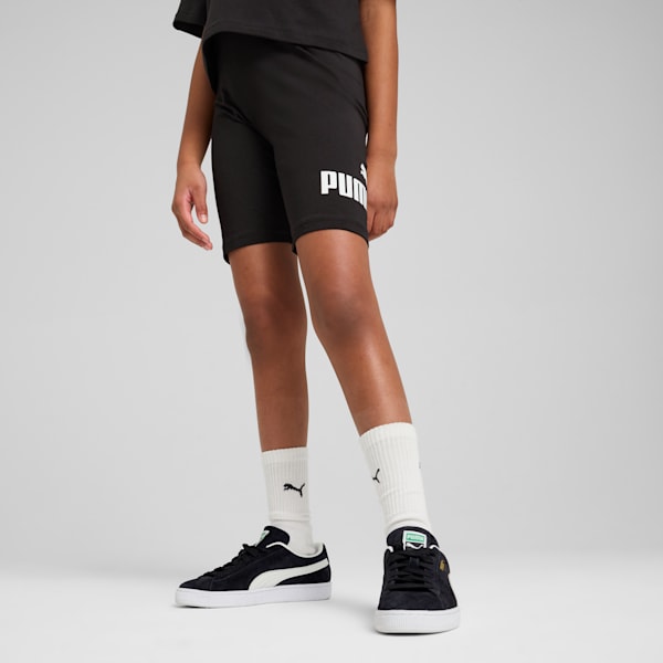 Essentials No. 1 Logo Big Kids' Short Leggings, PUMA Black, extralarge