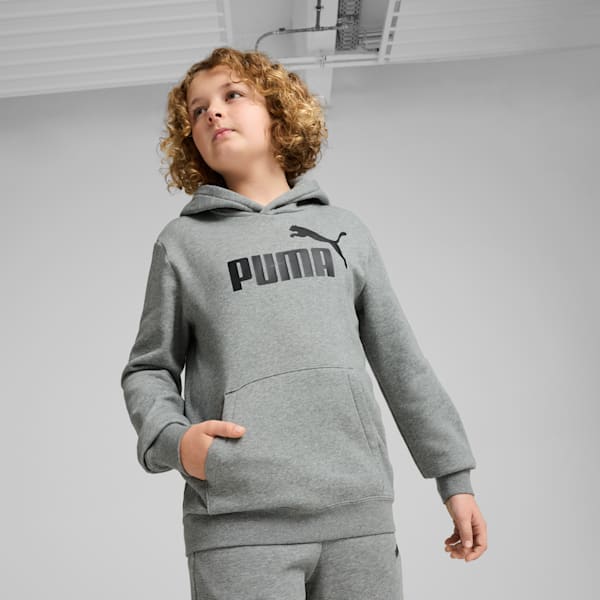 Essentials No. 1 Logo Big Kids' Fleece Hoodie, Medium Gray Heather, extralarge