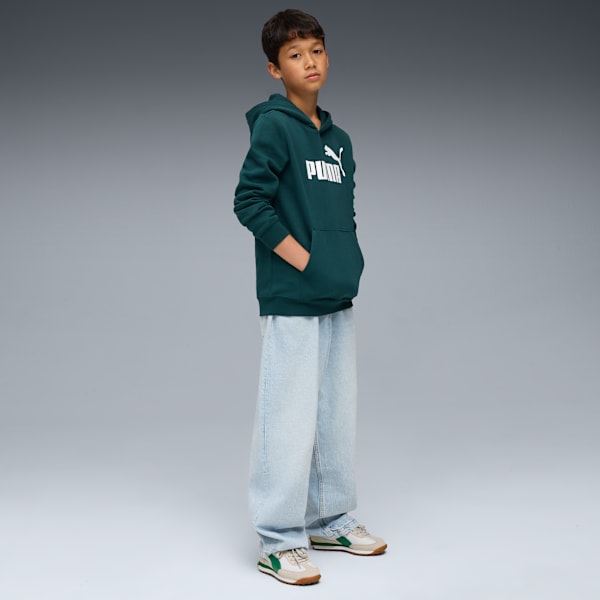 Essentials No. 1 Logo Big Kids' Fleece Hoodie, Green Terrain, extralarge