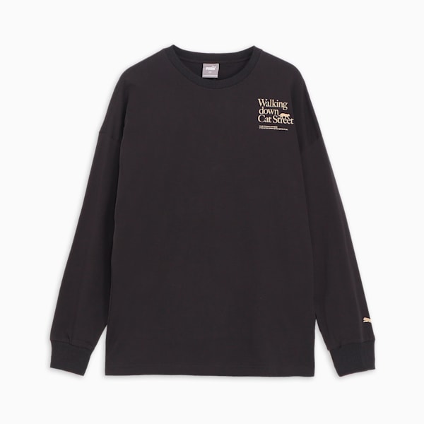 メンズ キャット ストリート フォト 長袖 Tシャツ, PUMA Black, extralarge-JPN