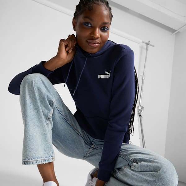 Sudadera con capucha ESS Small Logo para mujer, PUMA Navy, extralarge