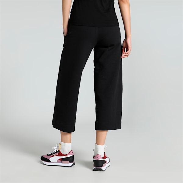 Women's Wide-Leg 7/8 Pants, PUMA Black, extralarge-IND