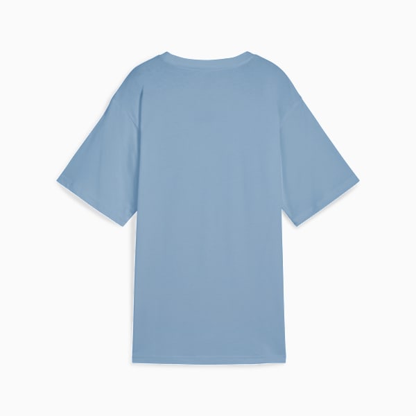 Light blue PUMA T-shirt for adults, featuring short sleeves and a round neckline.