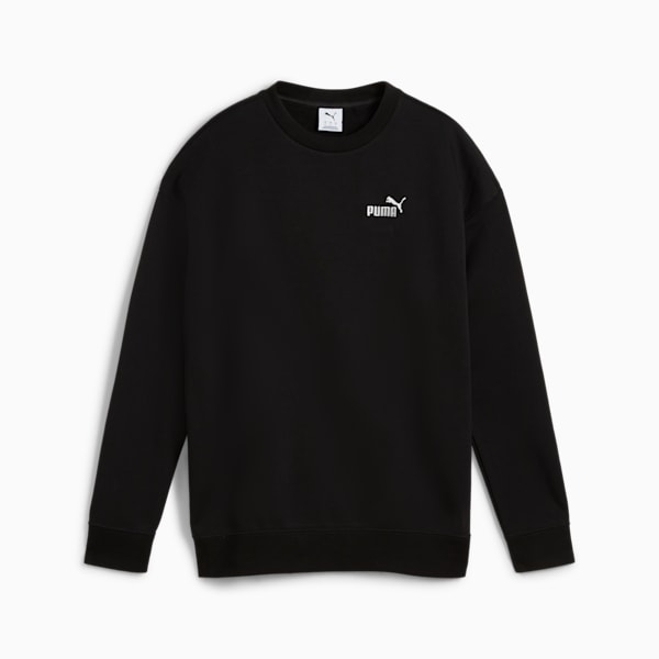 Suéter Essentials, logotipo n.º1  para mujer con diseño holgado, PUMA Black, extralarge