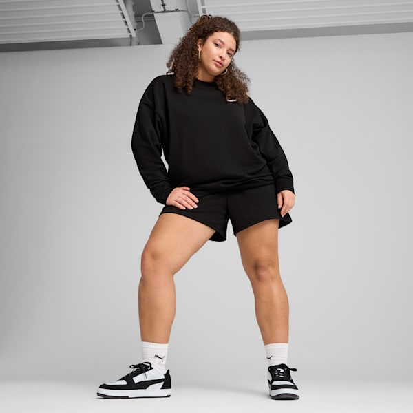 Essentials Small No. 1 Logo Women's Relaxed Crew Sweater, PUMA Black, extralarge