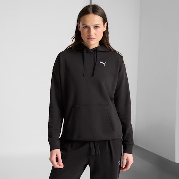 Essentials Women's Relaxed Hoodie, PUMA Black, extralarge