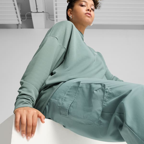 No. 1 Logo Women's Cargo Pants, Green Moon, extralarge-IND