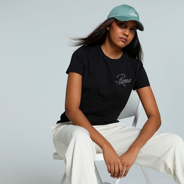 SCRIPT Women's Tee, PUMA Black, extralarge-IND