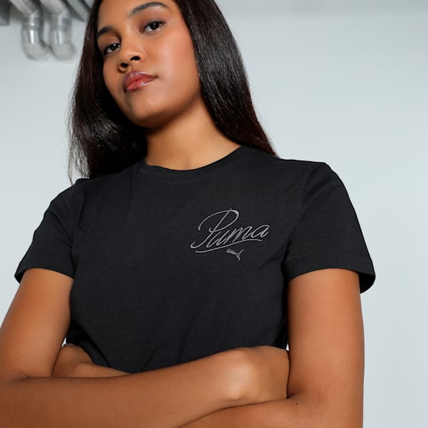 SCRIPT Women's Tee, PUMA Black, extralarge-IND