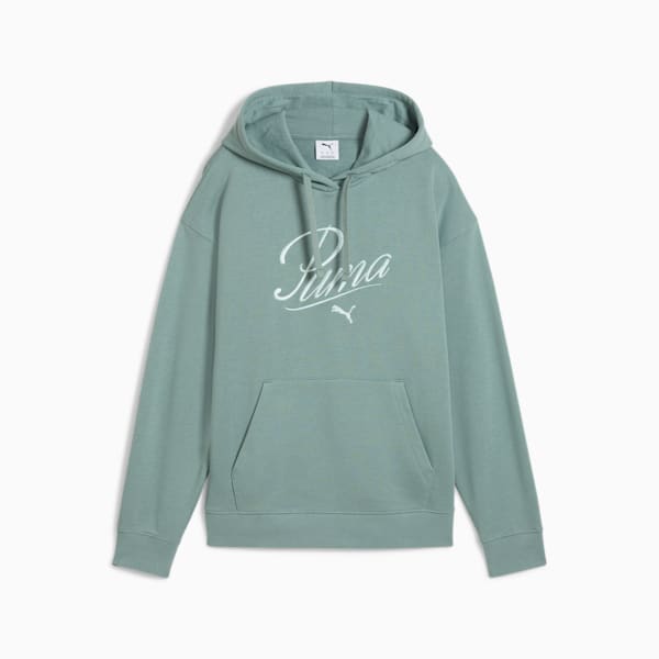 Essentials Script Women's Comfort Hoodie, Green Moon, extralarge