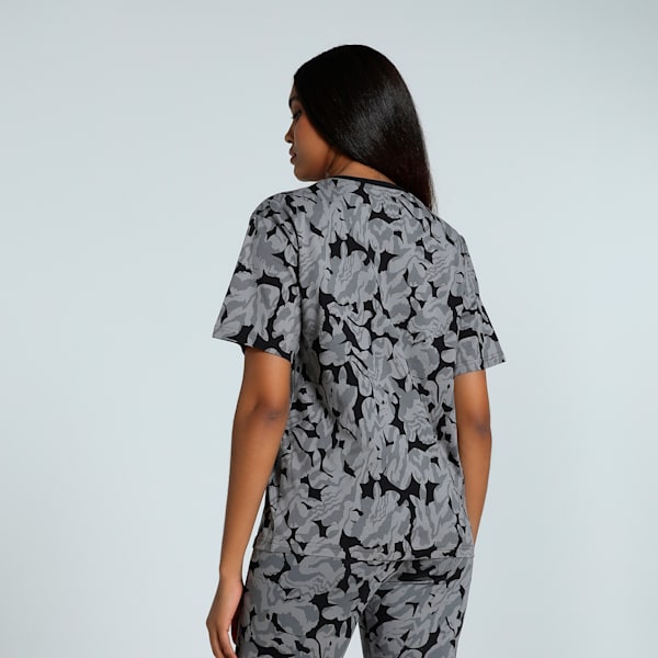 NATURE 2.0 Women's Relaxed Fit Printed Tee, PUMA Black, extralarge-IND