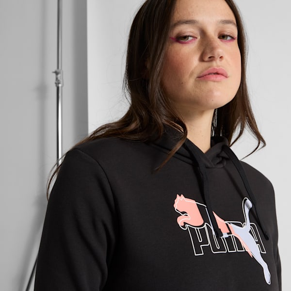 Sudadera con capucha para mujer Essentials logo Lab, PUMA Black, extralarge