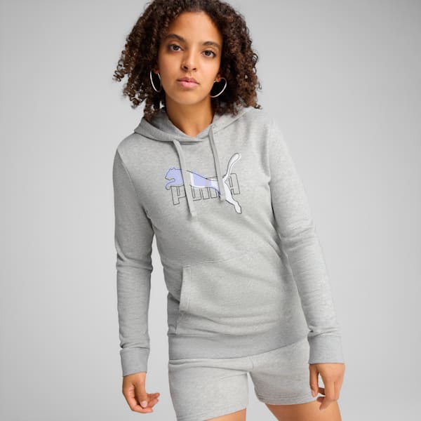 Sudadera con capucha para mujer Essentials logo Lab, Light Gray Heather, extralarge