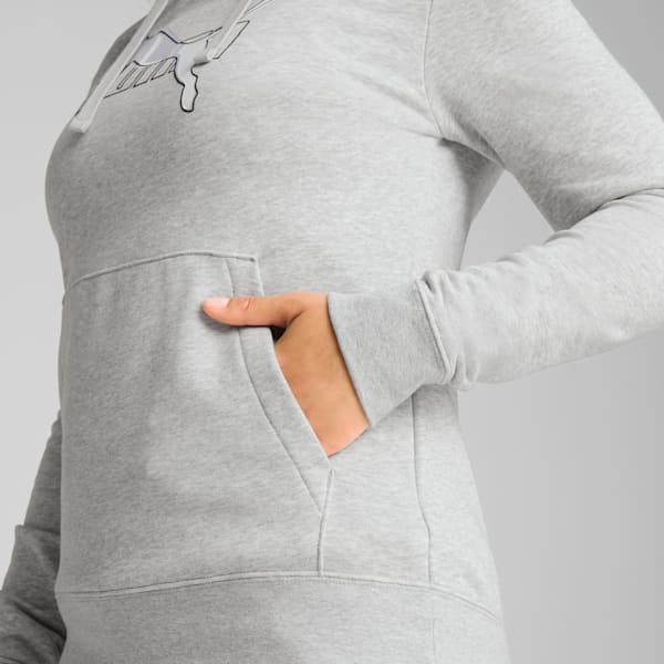 Sudadera con capucha para mujer Essentials logo Lab, Light Gray Heather, extralarge