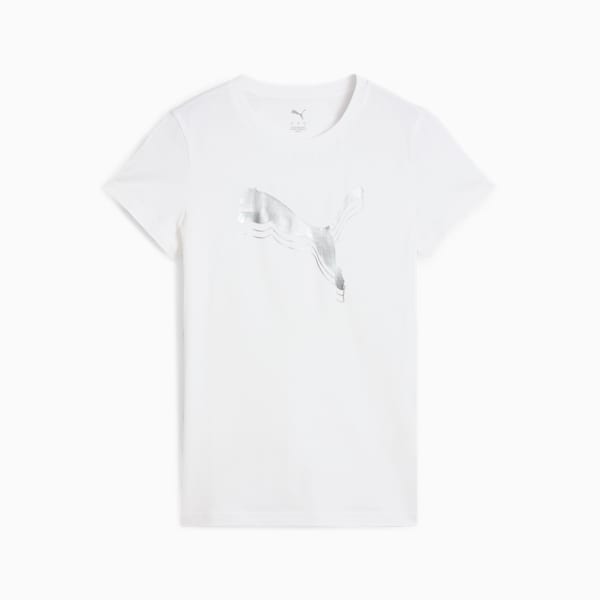 Playera para mujer Essentials Metallic, PUMA White-Metallic gold, extralarge