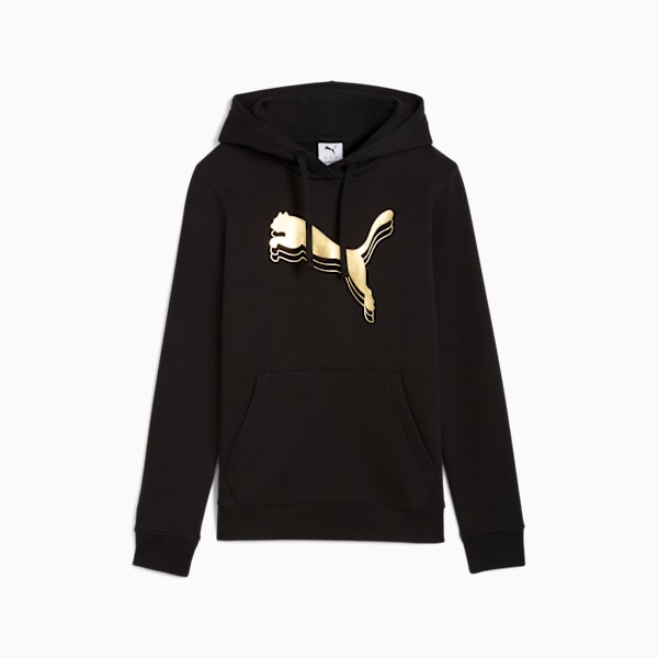 Metallic Hoodie Women, PUMA Black-Metallic Gold, extralarge