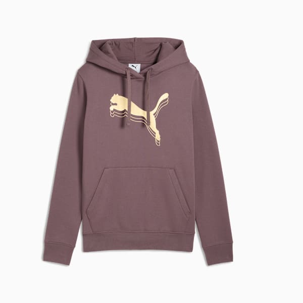 Metallic Women's Hoodie, Raisin-metallic gold, extralarge