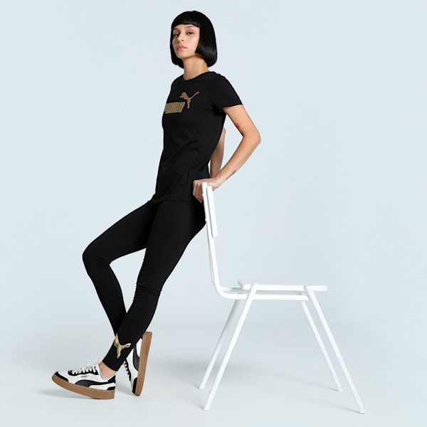 METALLIC Women's Leggings, PUMA Black-Metallic Gold, extralarge-IND