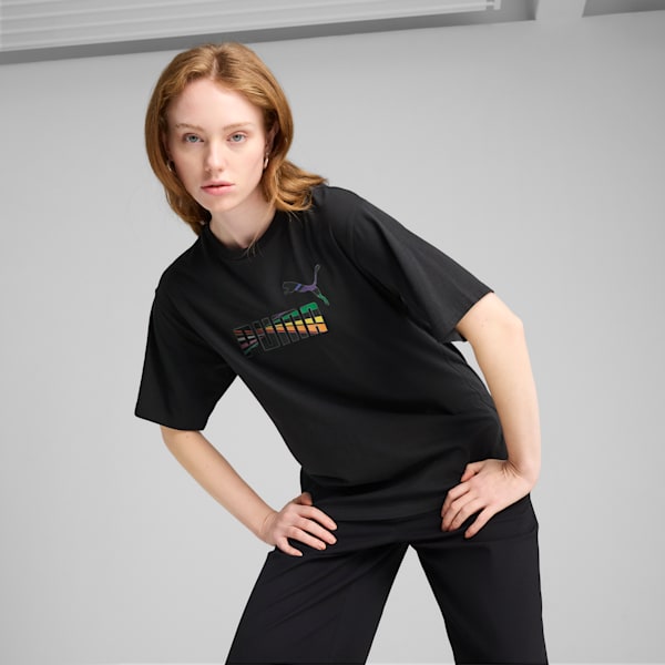 LOVE UNITED Women's Relaxed Fit Tee, PUMA Black, extralarge-IND