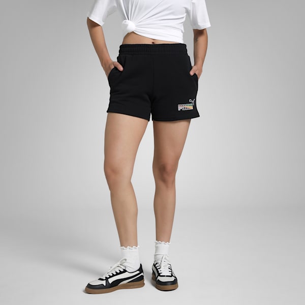 LOVE UNITED Women's Shorts, PUMA Black, extralarge-IND