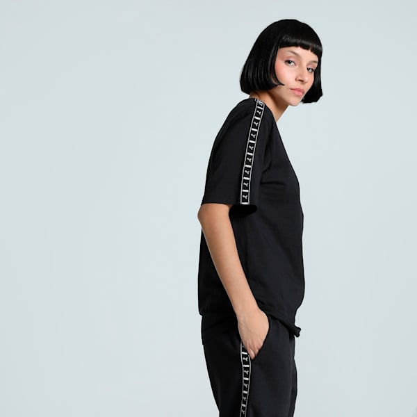 TAPE Women's Relaxed Fit Tee, PUMA Black, extralarge-IND