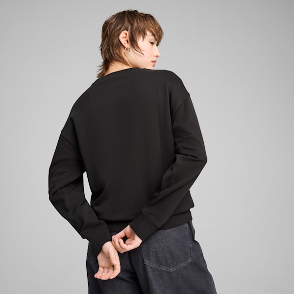 Essentials Elevated Women's Comfort Crew Sweatshirt, PUMA Black, extralarge