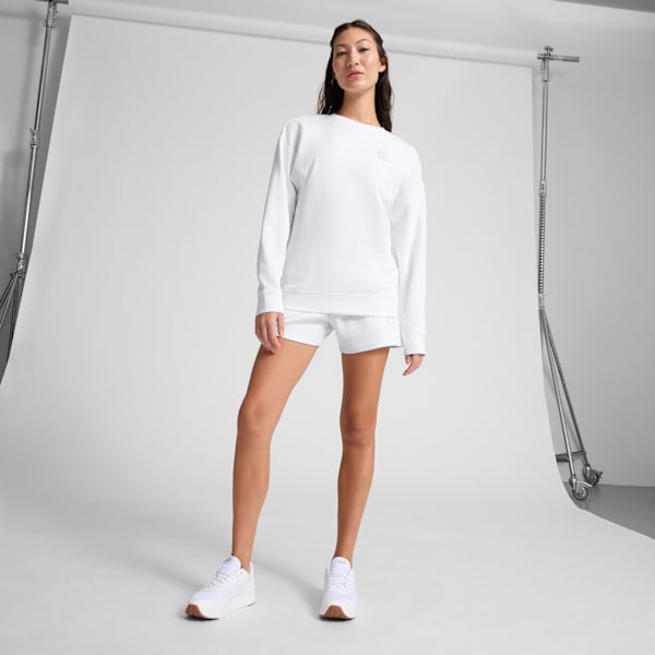 PUMA Elevated Essentials Women's Comfort Crew Sweatshirt, PUMA White, extralarge