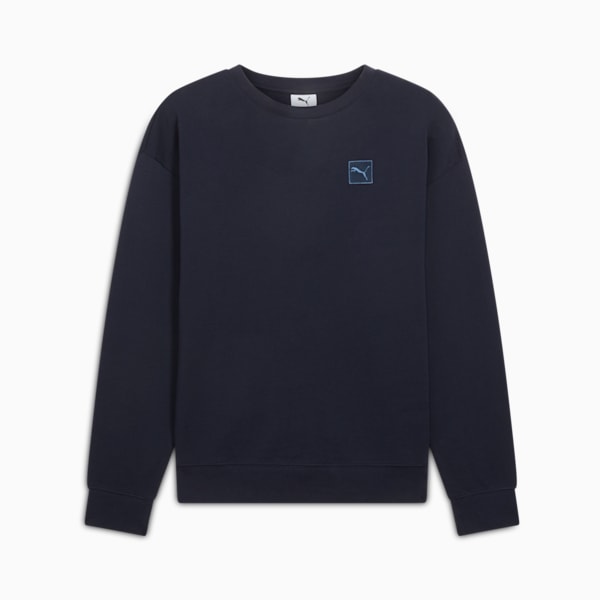 Essentials Elevated Women's Comfort Crew Sweatshirt, New Navy, extralarge