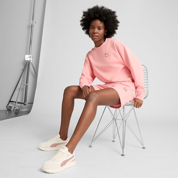 Chandail en molleton à col rond Essentials Elevated Femme, Pink Fruit, extralarge