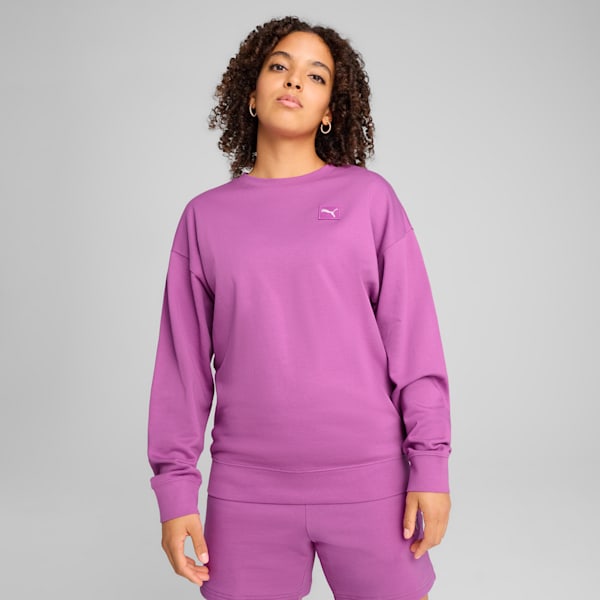 Essentials Elevated Women's Comfort Crew Sweatshirt, Wild Berry, extralarge