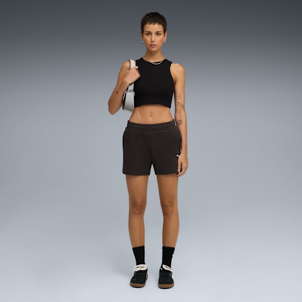 Shorts tiro medio Essentiales Elevated 12cm para mujer, PUMA Black, extralarge