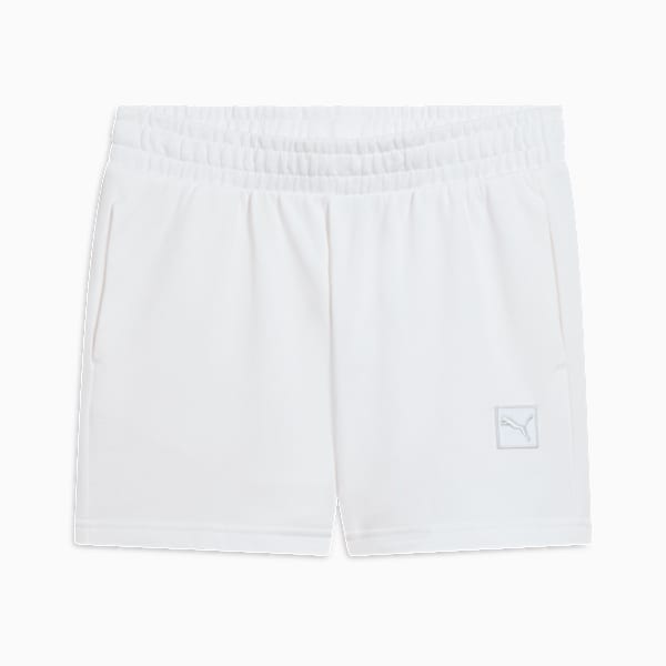 Shorts tiro medio Essentiales Elevated 12cm para mujer, PUMA White, extralarge
