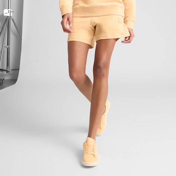 Shorts tiro medio Essentiales Elevated 12cm para mujer, Almost Apricot, extralarge