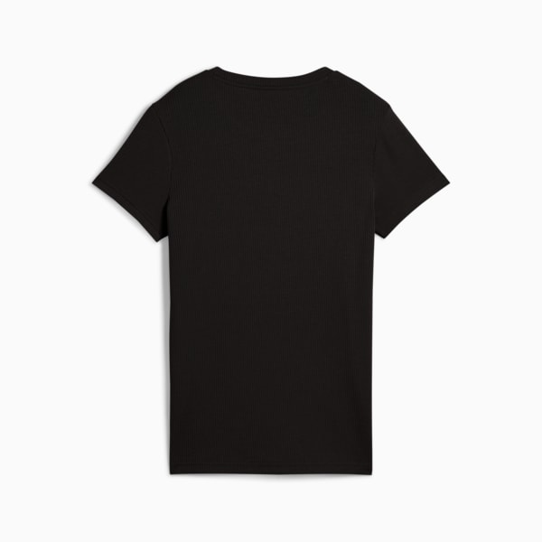 Playera Essentials ELEVATED Rib para mujer, PUMA Black, extralarge