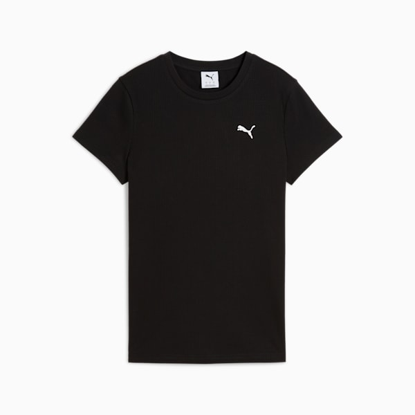 Playera Essentials ELEVATED Rib para mujer, PUMA Black, extralarge