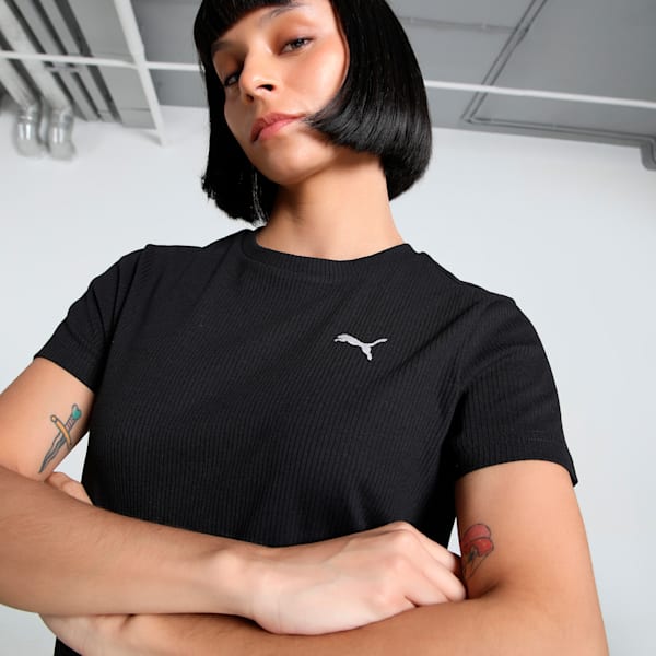 ELEVATED Women's Bodycon Rib Dress, PUMA Black, extralarge-IND