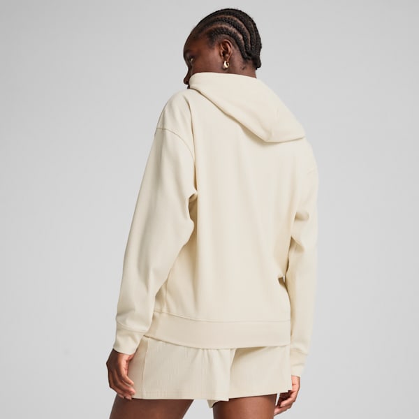 ESS ELEVATED Comfort Rib Hoodie Women, Alpine Snow, extralarge