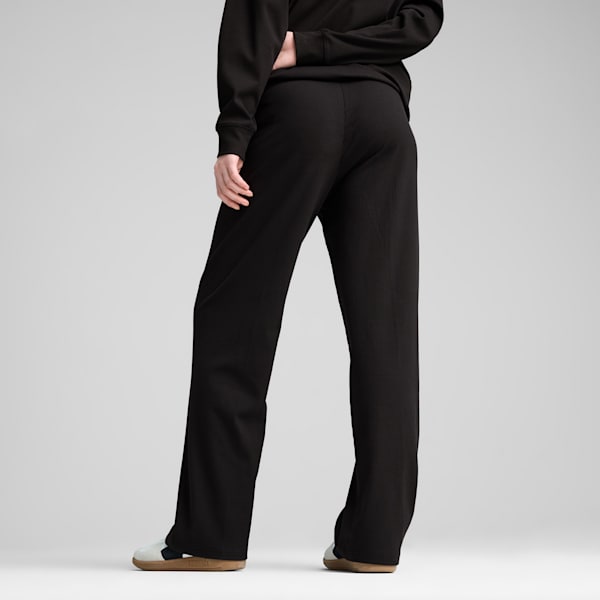 ESS ELEVATED High-Waist Straight Leg Rib Pants Women, PUMA Black, extralarge