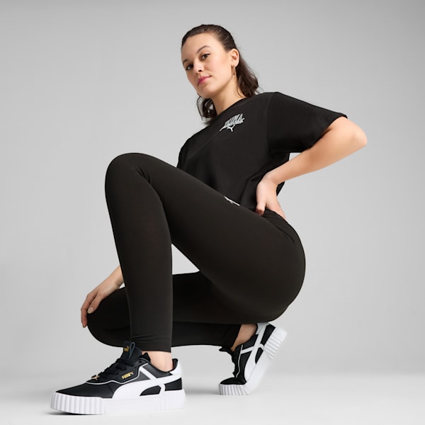 CLASS Women's Relaxed Fit Crop Tee, PUMA Black, extralarge-IND