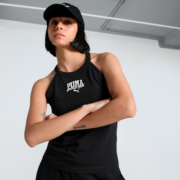 CLASS Women's Slim Fit Short Tank, PUMA Black, extralarge-IND