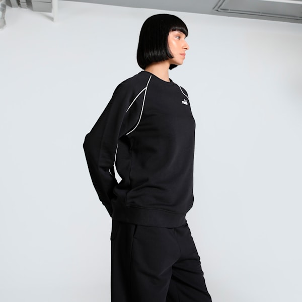 SPORT Women's Relaxed Fit Crew-Neck Sweater, PUMA Black, extralarge-IND