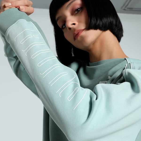 SPORT Women's Relaxed Fit Crew-Neck Sweater, Green Moon, extralarge-IND