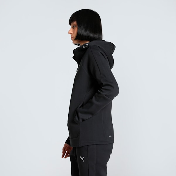 EVOSTRIPE Women's Full-Zip Hoodie, PUMA Black, extralarge-IND