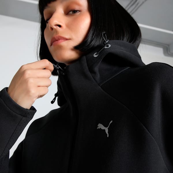 EVOSTRIPE Women's Full-Zip Hoodie, PUMA Black, extralarge-IND