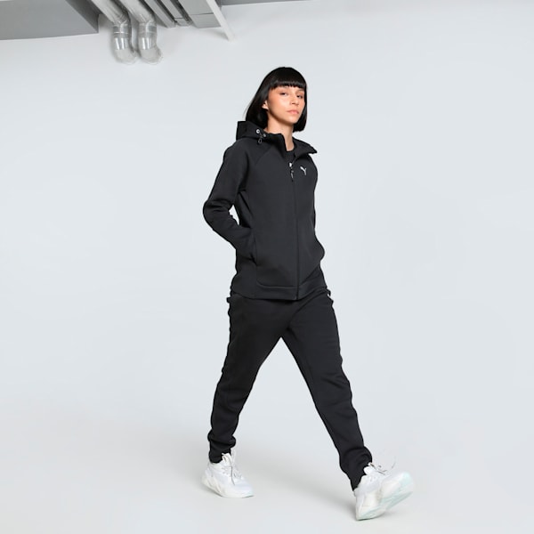 EVOSTRIPE Women's Full-Zip Hoodie, PUMA Black, extralarge-IND