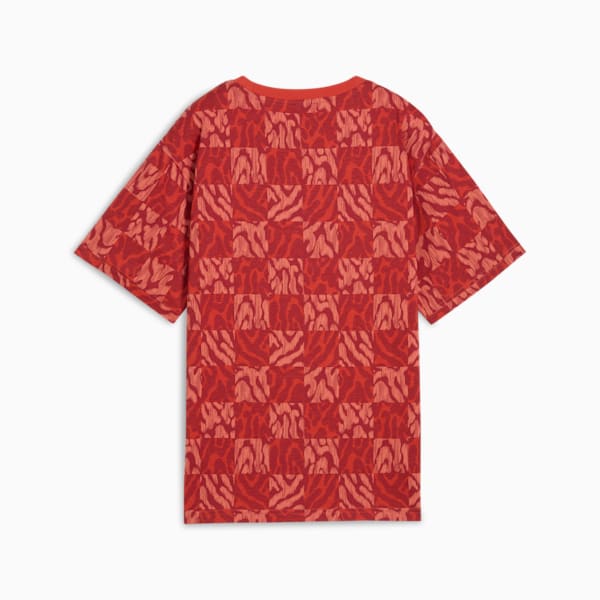 GRAPHIC Women's Relaxed Fit Tee, Red Fire, extralarge-IND