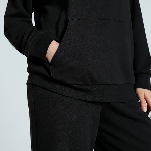 Women's Relaxed Fit Sweatsuit, PUMA Black, extralarge-IND