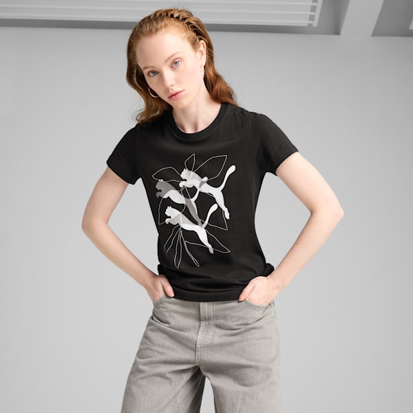 GRAPHICS Branded Leaf Women's Tee, PUMA Black, extralarge-IND